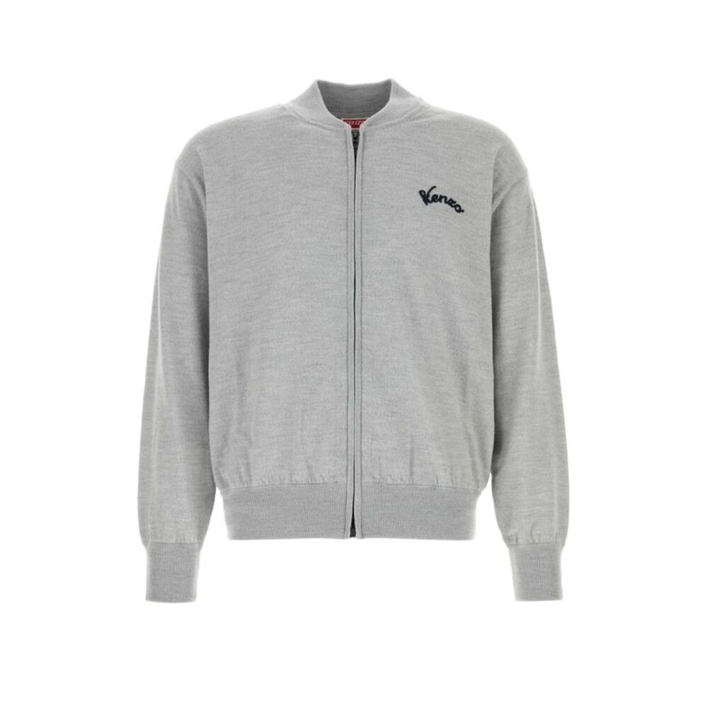 Kenzo Men Grey Wool Cardigan